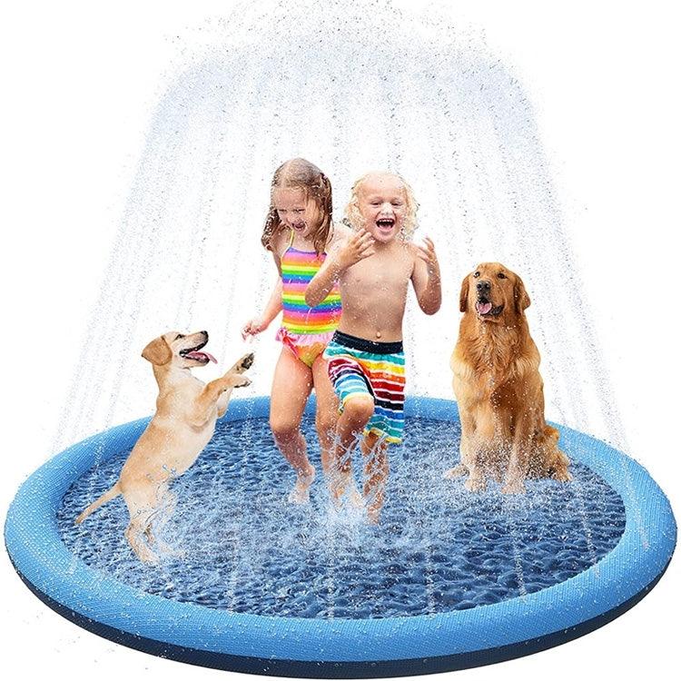 Kids' Outdoor Water Splash Mat - 100cm PVC Sprinkler Fun for Lawn Activities