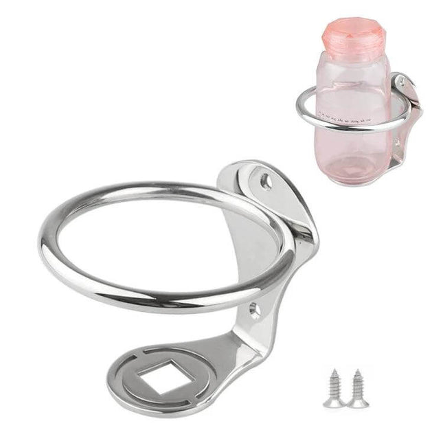 Yacht Cup Holder in Stainless Steel for Boat Decks and Onboard Use, 304 stainless polished deck-mounted cup holder