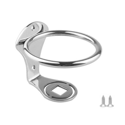 Yacht Cup Holder in Stainless Steel for Boat Decks and Onboard Use - 304 stainless steel polished deck-mount cup holder, screws included