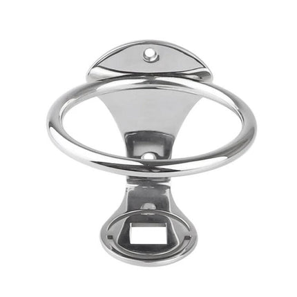 Yacht Cup Holder in Stainless Steel for Boat Decks and Onboard Use - polished 304 stainless deck-mounted ring cup holder