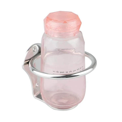 Yacht Cup Holder in Stainless Steel for Boat Decks and Onboard Use — polished 304 stainless holder securing a bottle on deck
