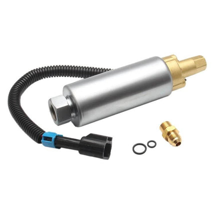 Electric Fuel Pump For Mercury Mercruiser Carbureted Engines - silver inline marine electric fuel pump with wiring harness and fittings
