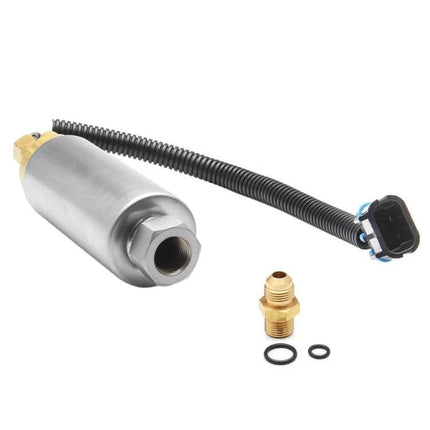 Electric Fuel Pump For Mercury Mercruiser Carbureted Engines - replacement electric marine fuel pump with wiring, brass fittings and O-rings