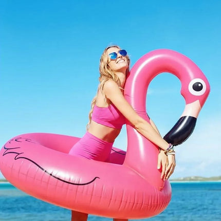 Inflatable Flamingo Pool Float 90cm PVC Swim Ring