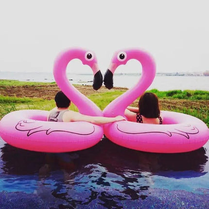 Inflatable Flamingo Pool Float 90cm PVC Swim Ring