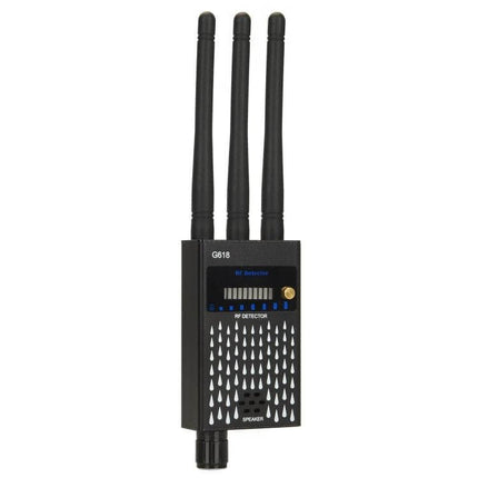 Wireless Signal Detector for WiFi and Hidden Camera Detection - handheld RF detector with three antennas for finding hidden cameras and trackers