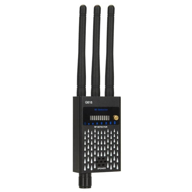 Wireless Signal Detector for WiFi and Hidden Camera Detection - handheld RF detector with three antennas for finding hidden cameras and trackers