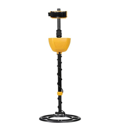 Underground Metal Detector for Treasure Hunting and Metal Detection - yellow handheld detector with adjustable sensitivity and search coil