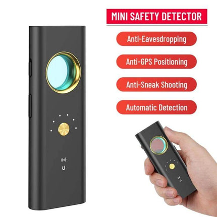 Handheld GPS and WiFi Signal Detector for Privacy Security - compact black mini safety detector with FPC gold-plated antenna for anti-eavesdropping scans