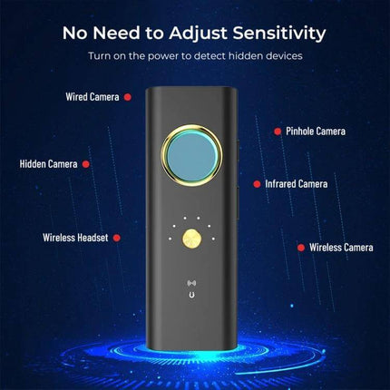 Handheld GPS and WiFi Signal Detector for Privacy Security handheld scanner with FPC gold-plated antenna detecting hidden cameras and wireless devices