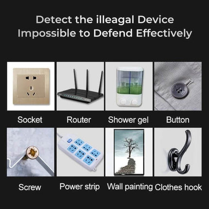 Handheld GPS and WiFi Signal Detector for Privacy Security scanning hidden devices in sockets, routers, buttons, power strips and everyday items