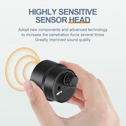 High Strength Pipe Leak Detector for Construction Use - hand holding a highly sensitive sensor head to amplify and locate hidden pipe leaks