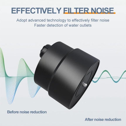 High Strength Pipe Leak Detector for Construction Use black noise-filtering sensor unit demonstrating before and after noise reduction