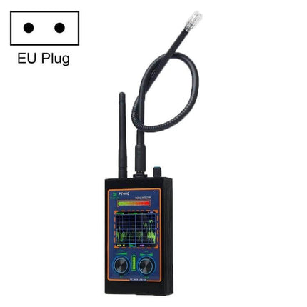 Radio Wave Detector for Everyday Signal Scanning with LED Indicator handheld unit with antennas and flexible probe, EU plug shown