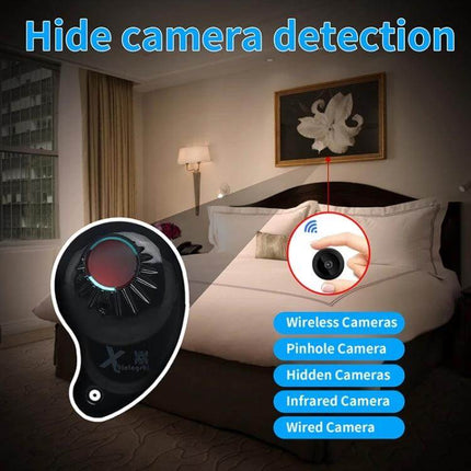 Radio Wave Detector for Everyday Signal Scanning with LED Indicator in bedroom detecting hidden cameras and wireless signals