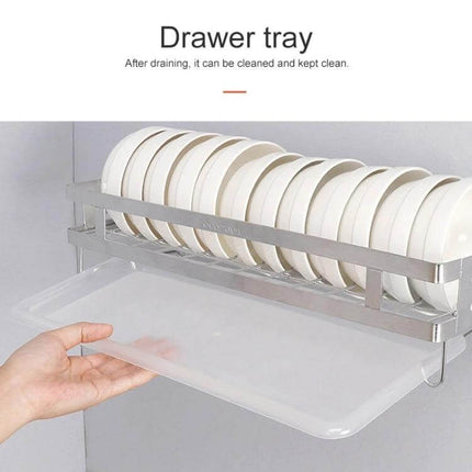 Wall-Mounted Knife Holder for Kitchen Organization mounted stainless steel storage with drip tray under dish rack for compact kitchens