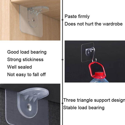 Wardrobe Shelf Partition Bracket Set, Acrylic, 4 Pieces, 6 cm And 7 cm - transparent acrylic paste-on shelf divider brackets for wardrobes