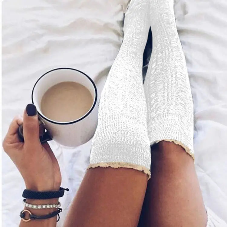 Warm Lace Over The Knee Socks Stack Socks Woman Variety 