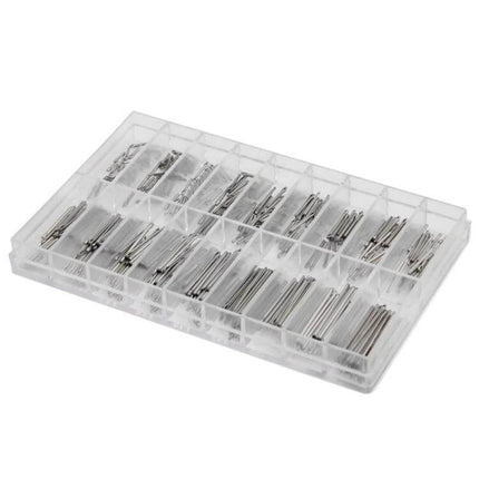Watch Band Repair Tool Kit 6-23mm With Steel Pins Set – clear organizer box with 18 sizes of steel pins for resizing and repairing metal watch bands