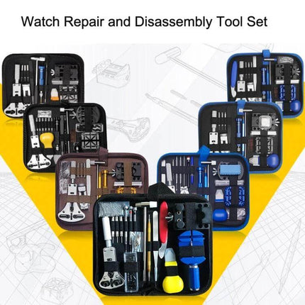 Watch Repair Tool Set for Home Use Portable Everyday Handy Kit with screwdrivers punches tweezers watch remover in compact case