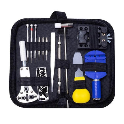 Watch Repair Tool Set for Home Use Portable Everyday Handy Kit compact case with screwdrivers punches tweezers remover pry knives for DIY watch maintenance