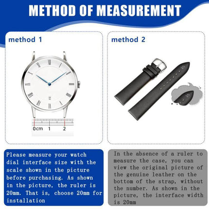 Watch Repair Tools 41 Piece Shaft And Lugs Set For Strap Replacement - watch strap measurement guide with ruler and leather strap method diagram