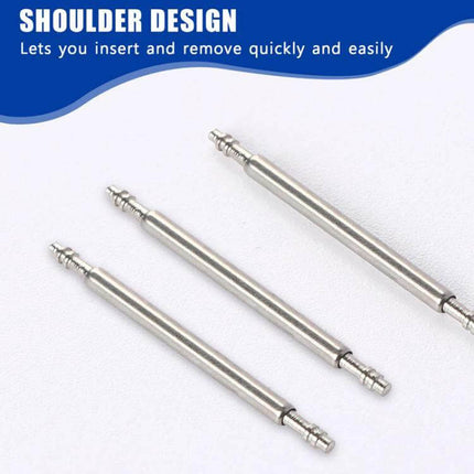 Watch Repair Tools 41 Piece Shaft And Lugs Set For Strap Replacement - three stainless steel spring bars with shoulder design for easy strap removal and replacement