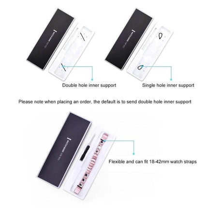 Watch Strap Packaging Box With Insert Card Blister 10 Pack - white card and clear blister with elastic inner support fits 18–42mm straps