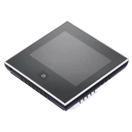 Water Heating Thermostat With LCD Display For Home Comfort sleek black touchscreen thermostat for radiant floor and hydronic systems