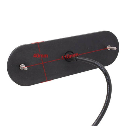 Waterproof Car Strobe Light Emergency Warning Lamp black oval base with 110mm and 40mm mounting dimensions and attached 12V cable
