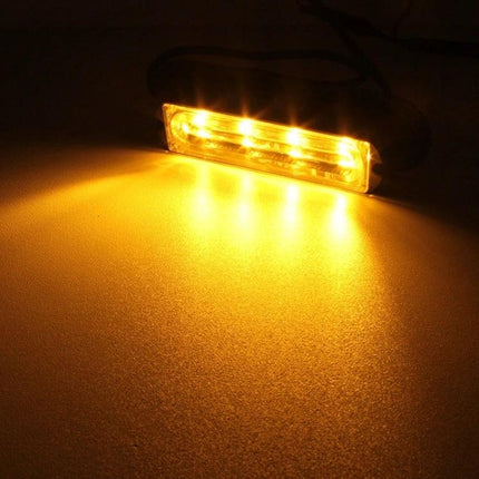 Waterproof Car Strobe Light Emergency Warning Lamp emitting bright amber LED beam for roadside 12V vehicle visibility and low-energy installation