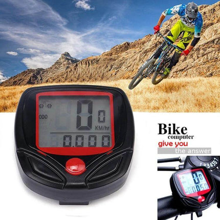 Waterproof Cycle Computer For Cycling 14-Function Everyday Use compact wired LCD bike speedometer with sensor transmitter and wheel magnet, waterproof design