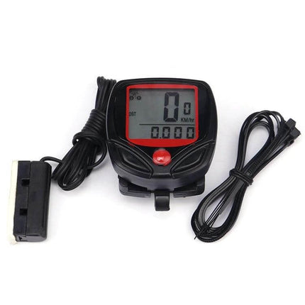 Waterproof Cycle Computer For Cycling 14-Function Everyday Use - compact wired LCD bike speedometer with sensor, wheel magnet and cables