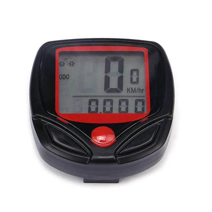 Waterproof Cycle Computer For Cycling 14-Function Everyday Use - compact wired LCD bike speedometer with waterproof console and included sensor kit