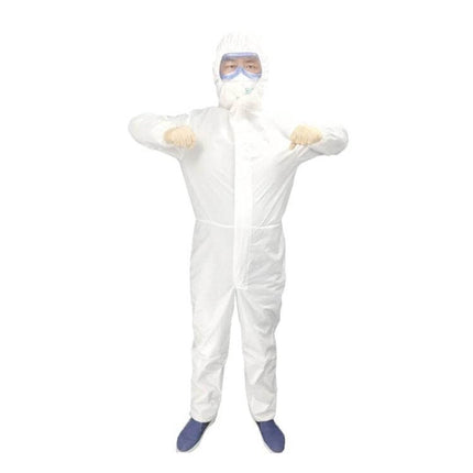 Waterproof Disposable Isolation Suit For General Protection XS To XXXL in SF non-woven fabric, full-body protective disposable coverall