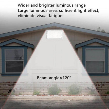 Waterproof LED Flood Light 100W for Outdoor Garden Use installed above garage illuminating driveway with 120° wide beam, rugged waterproof aluminum shell