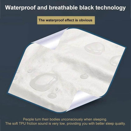 Waterproof Pillowcase 43x73 cm For Everyday Protection - white waterproof TPU membrane close-up with water droplets on polyester surface