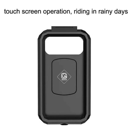 Waterproof Rearview Mirror Phone Holder for Bikes and Motorcycles compact waterproof case with touchscreen operation, mounts to mirror for rainy-day riding