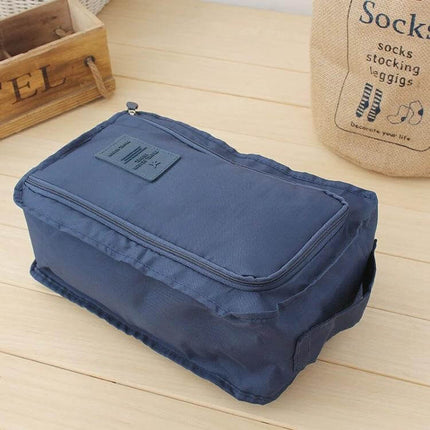 Waterproof Shoes Bag Organizer 30x21x11 cm Travel Pouch navy nylon travel shoe organizer pouch with zipper handle