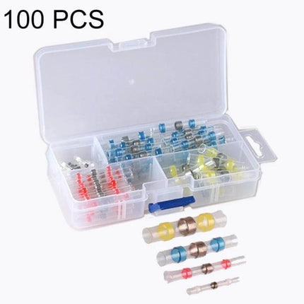 Waterproof Solder Ring Heat Shrink Wire Connectors kit 100 PCS assorted sizes in plastic organizer with red yellow blue heat‑shrink solder seal connectors