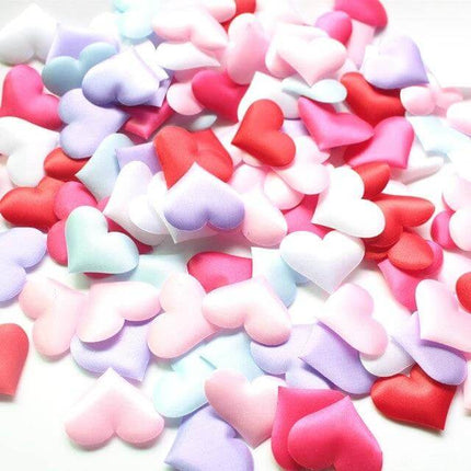 Wedding Petals 3.5cm Hand Throw 100 Pack for Wedding Decor - pastel heart-shaped fabric petals with sponge core for aisle, table, and hand-throw use
