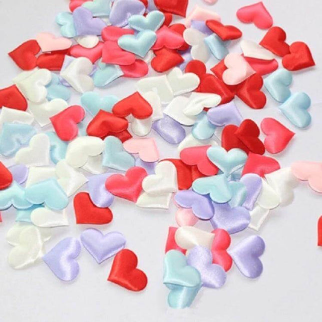 Wedding Petals 3.5cm Hand Throw 100 Pack for Wedding Decor - pastel heart-shaped fabric petals for aisle, table, and hand-throw moments