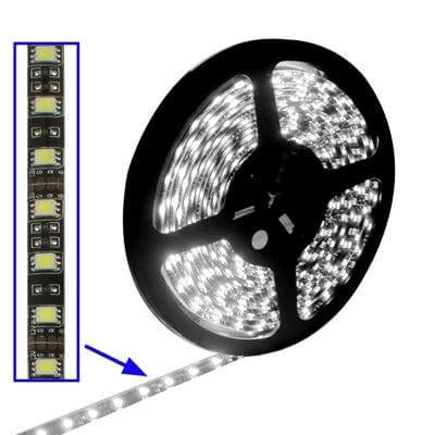 White 5050 LED Rope Light 5M Waterproof For Home Decor - 5m cool white 6500K waterproof LED strip on reel, 30 LEDs/m for indoor/outdoor accent lighting