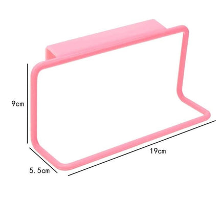 White Cabinet Door Towel Rack for Kitchen and Bath - compact white PP hook-on towel holder fits 19cm cabinet door, tool-free installation, ideal for small spaces