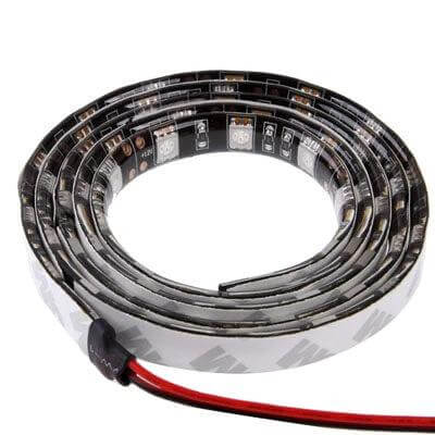 White LED Car Interior Strip Light 1m For Accent Lighting - 60 LED 5050 SMD flexible white strip for dashboards, door panels, footwells and trunks