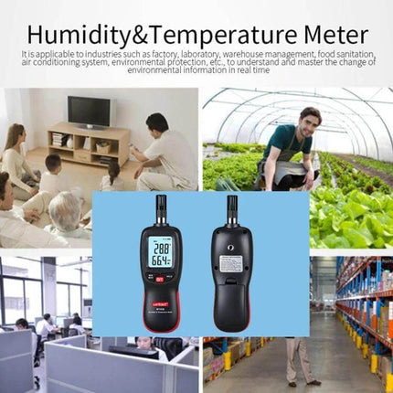 Wintact Bluetooth Humidity And Temperature Meter For Home Use handheld meter with backlit LCD and Bluetooth for home greenhouse and storage monitoring