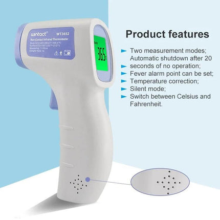 Wintact Infrared Thermometer Non Contact For Everyday Temperature Checks - non-contact forehead thermometer showing 36.5°C and product features