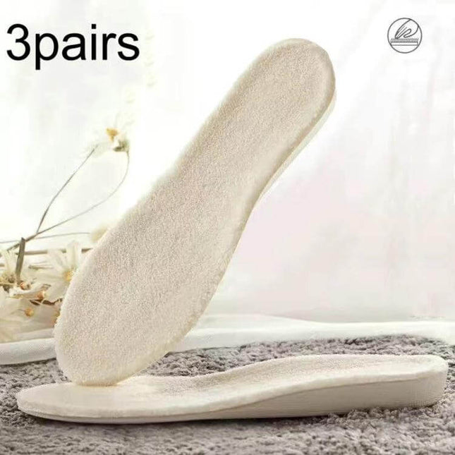 Winter Velvet Insoles Height Increase 1.5 To 3.5 Cm - plush velvet foam core insoles shown in beige, three lift options for sneakers and boots