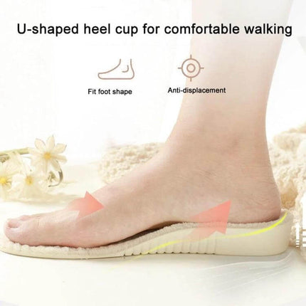 Winter Velvet Insoles Height Increase 1.5 To 3.5 Cm plush velvet foam core U-shaped heel cup for comfortable daily wear