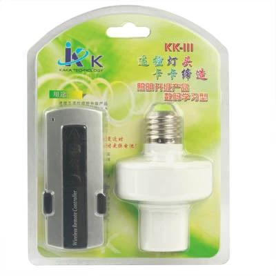 Wireless Remote Lamp 360-Degree Full Range For Living Room - remote-controlled bulb adapter in neutral white and grey, handheld remote included